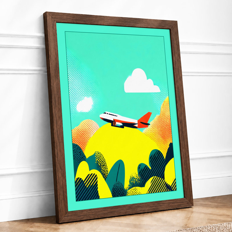 Ascending Adventure Modern - Single Picture Frame Print, A4 - 29.7 x 21.0 cm, Walnut