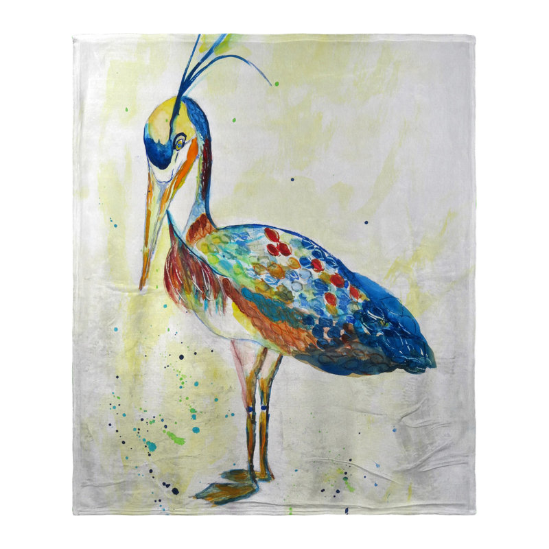 Jeté en soie Fancy Heron