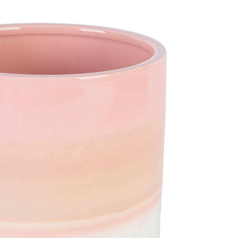 Nicola Spring - Reactive Glaze Plant Pots, Pink, 15.5cm H x 18cm W x 18cm D