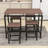 Galey Modern 5-Piece Dining Set, Dining Table with Steel Base and Nesting Stools-958245952