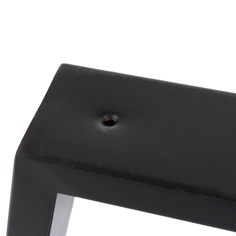 Angular Pair of Legs, Black Industrial Steel Alloy - For DIY, Furniture, Tables, 72cm H x 65cm W x 6cm D