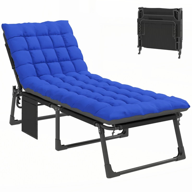 Cozy Recliner Chair,Outdoor Lounge Chair, Blue, 2