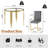 5-Piece Round Glass Dining Set, 37" Tempered Glass Table With 4 High Back PU Leather Chairs-770044268-770044274