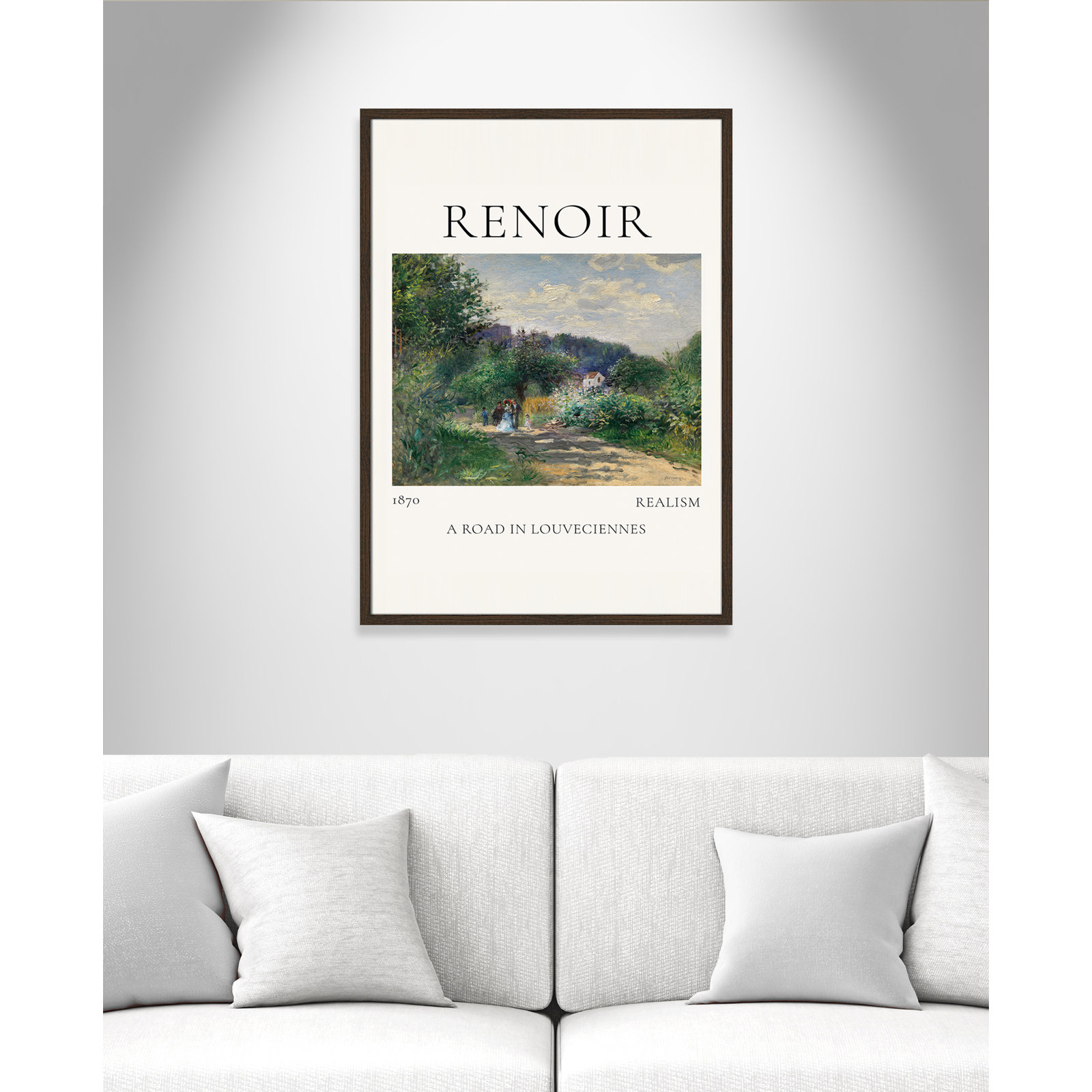 Rocchetto "A Road in Louveciennes" Print, Walnut Single Picture Frame, No, 35.5" H x 25.5" W x 0.75" D