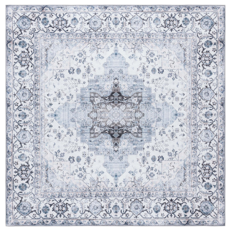 Mikali Performance Machine Washable Oriental Rug, Square 4'