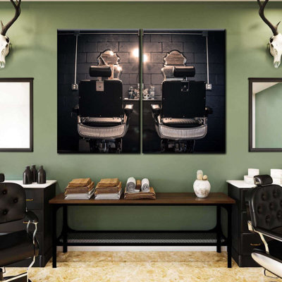 Ensemble de chaises sur toile 2 pièces Barber Shop