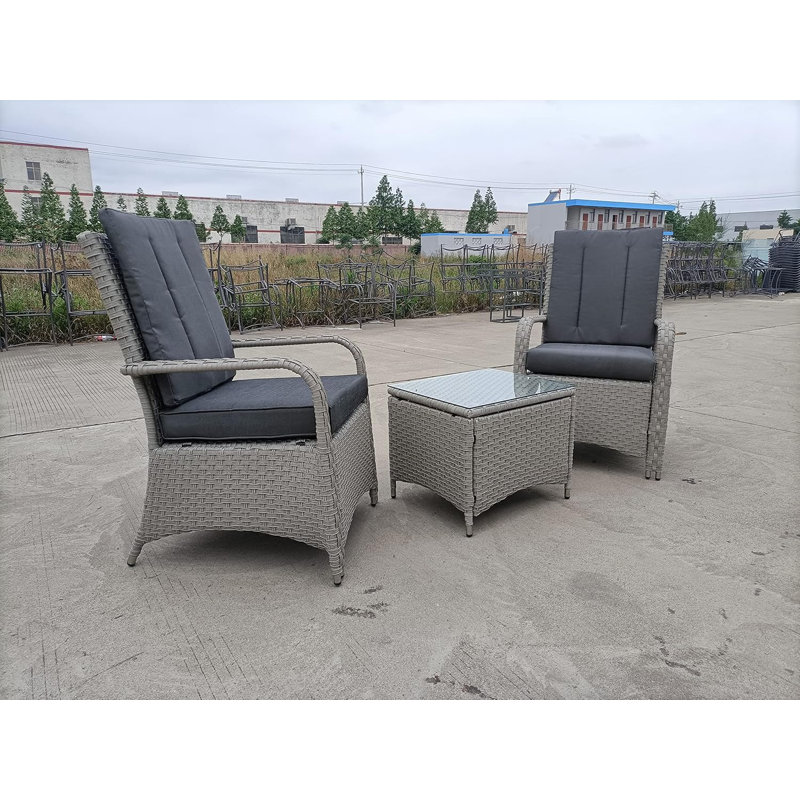 2 - Person Patio Dining Set with Oval Table , Cushions Included