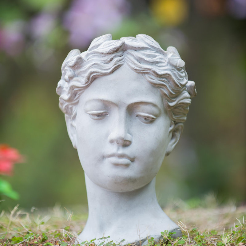 Pot à fleurs statue 100% ciment Lough, Gray, 10.6" H x 7.3" W x 6.9" D