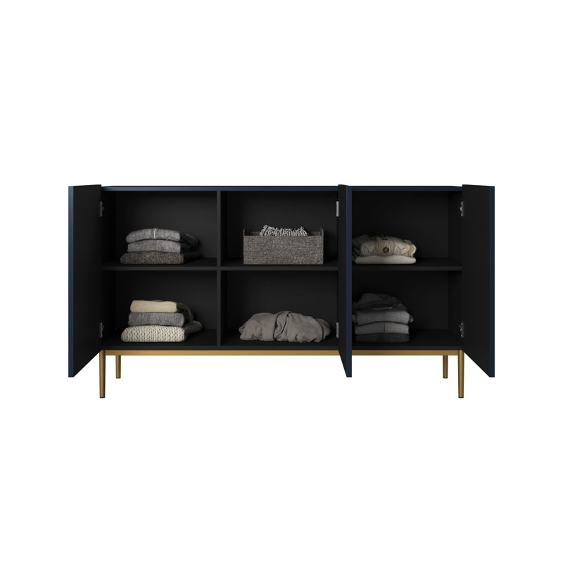 150cm Sideboard, Blue/Gold