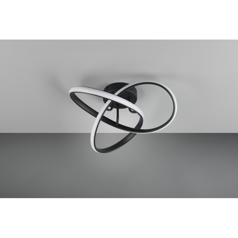 Deangelos LED Flush Ceiling Light, Black