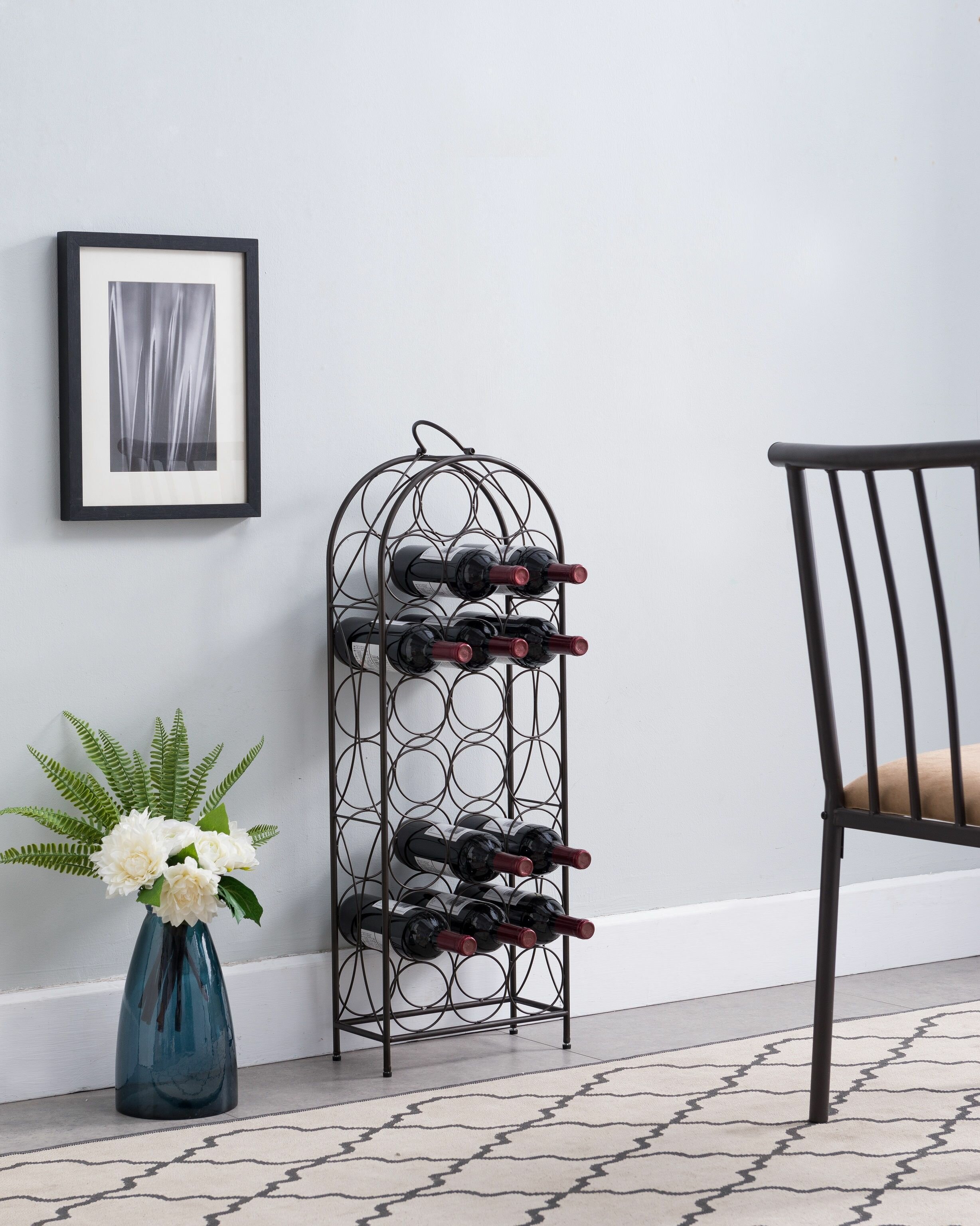 Winston Porter Sikorski 23 Bottle Floor Wine Bottle Rack & Reviews ...