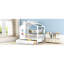 Lit simple en bois avec 2 tiroirs, lit pour enfant avec tablette de rangement, blanc-129437081