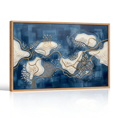 Abstrait floral sur toile, ensemble de 1 reproduction d'art sur toile