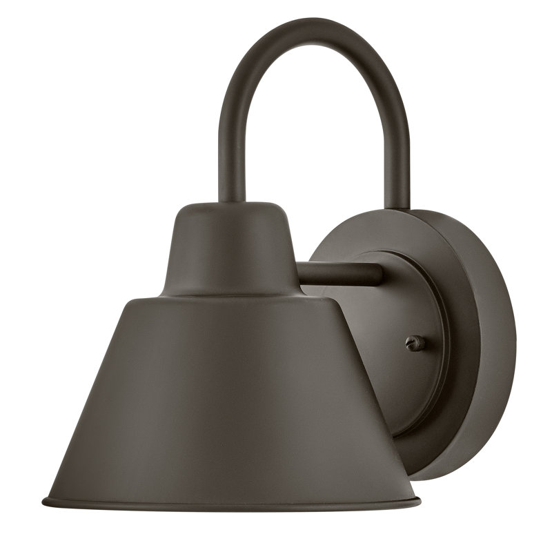 Luminaire de grange d'extérieur en col de cygne 8 po Wes - Collection Coastal Elements, Bronze frotté à l'huile