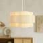 Suspension lumineuse avec abat-jour en tissu de 64 cm (25,2 po)