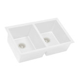 Ruvati 32 x 19 inch Granite Composite Undermount Double Bowl Kitchen Sink