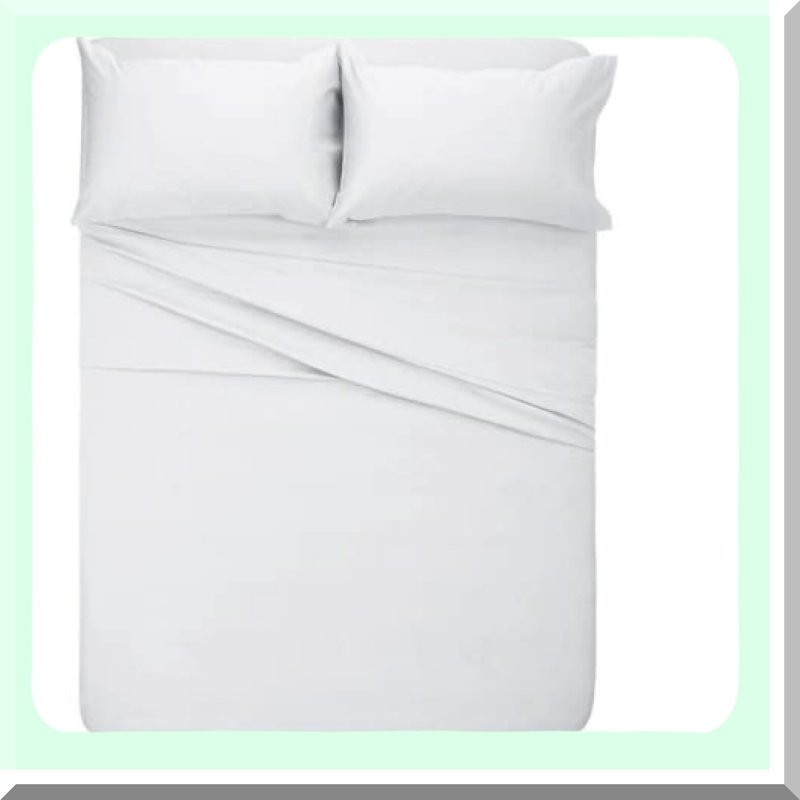CoolLux Queen Size Bed Sheet Set - Hotel Luxury 1800 Thread Count Bedding Sheets with Pillowcases. Extra Soft Cooling Sheets with Deep Pocket for up to 12 inch Mattress. Easy Care 4 Piece Set in Whit