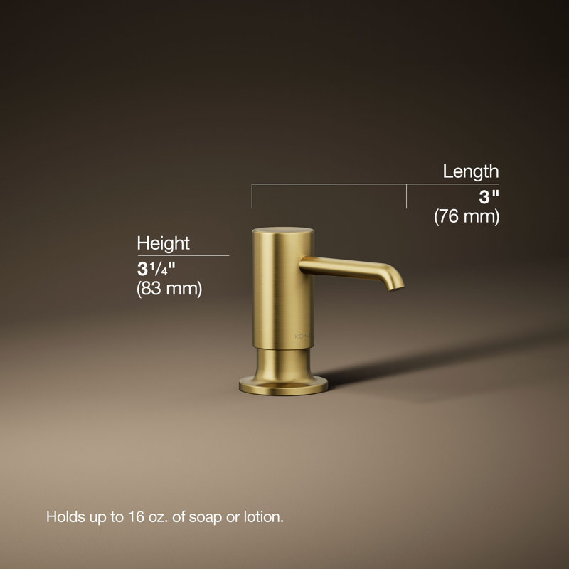 Purist Soap/Lotion Dispenser, Vibrant Brushed Moderne Brass