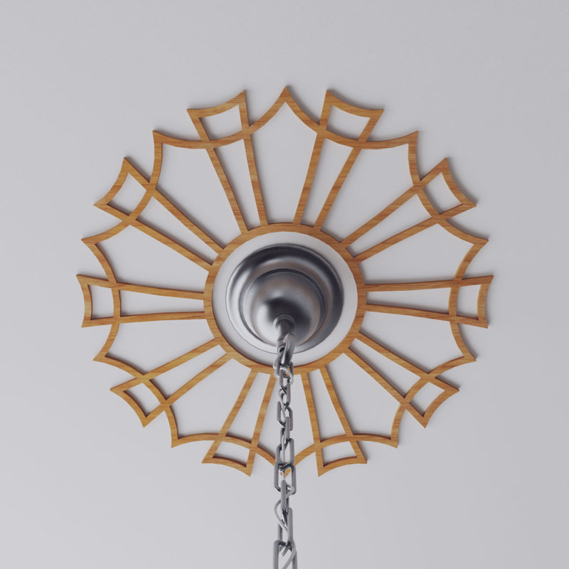 Médaillon de plafond 26 po x 9 1/8 po x P 3/8 po Augustus, H 26 po x l 26 po x P 0,25 po, Cerisier