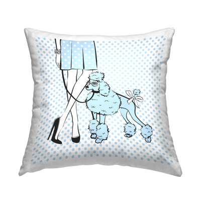 Design de coussin décoratif imprimé pois et fille par Martina Pavlova