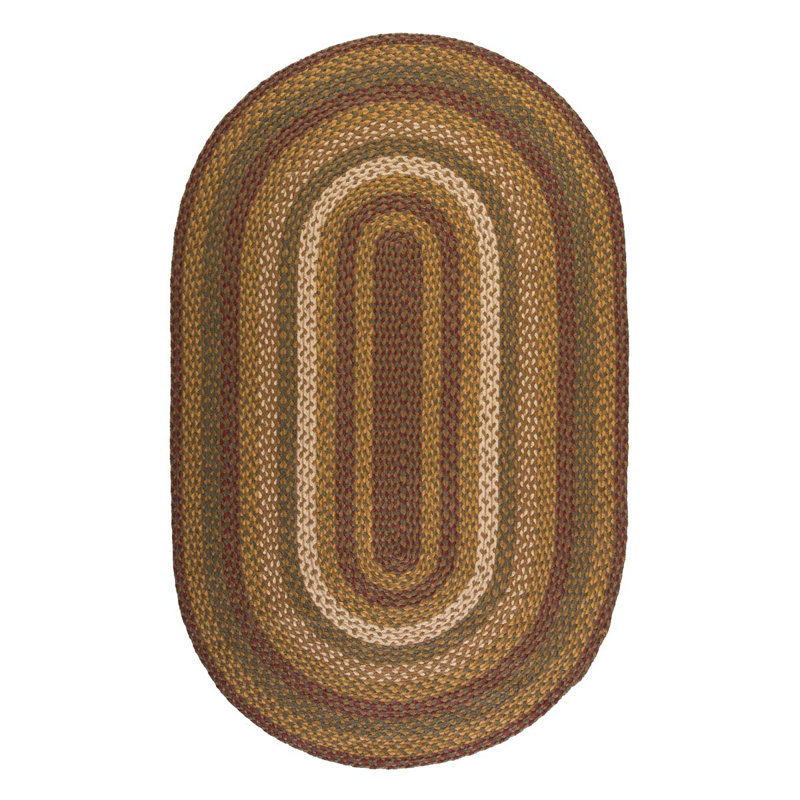 Amadeusz Hand Braided Geometric Indoor Rug, Oval 3' x 5'