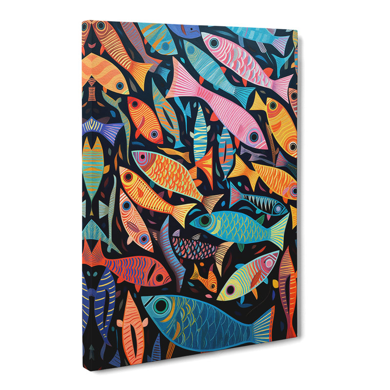 Fish Op Art - Wrapped Canvas, 60cm H x 40cm W x 3cm D