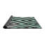 Laine tissée à la machine abstraite et polyester noir/blanc Tapis décoratif-702575900
