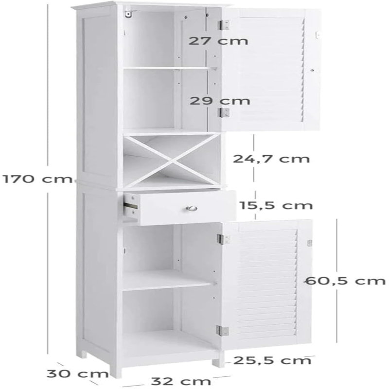 Chourasiya Freestanding Linen Cabinet