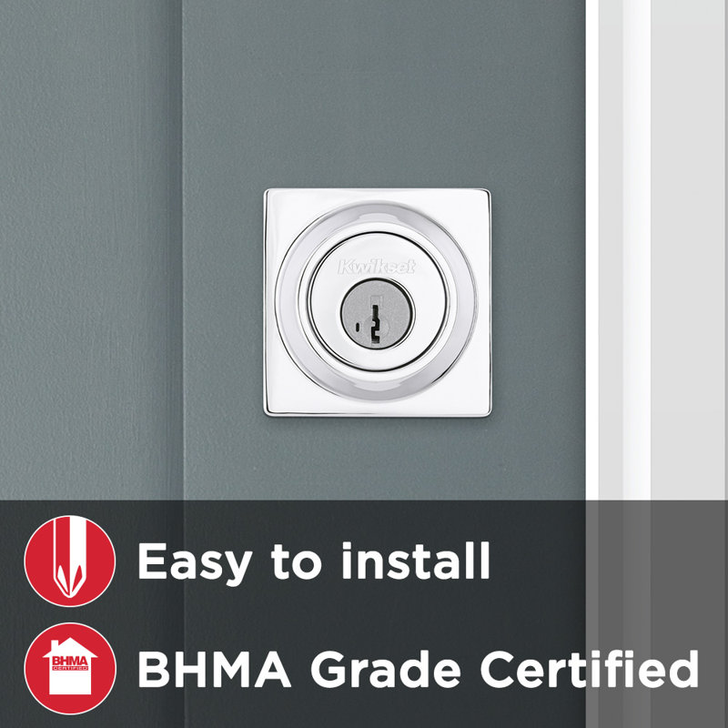 Single Cylinder Deadbolt with SmartKey, Polished Chrome