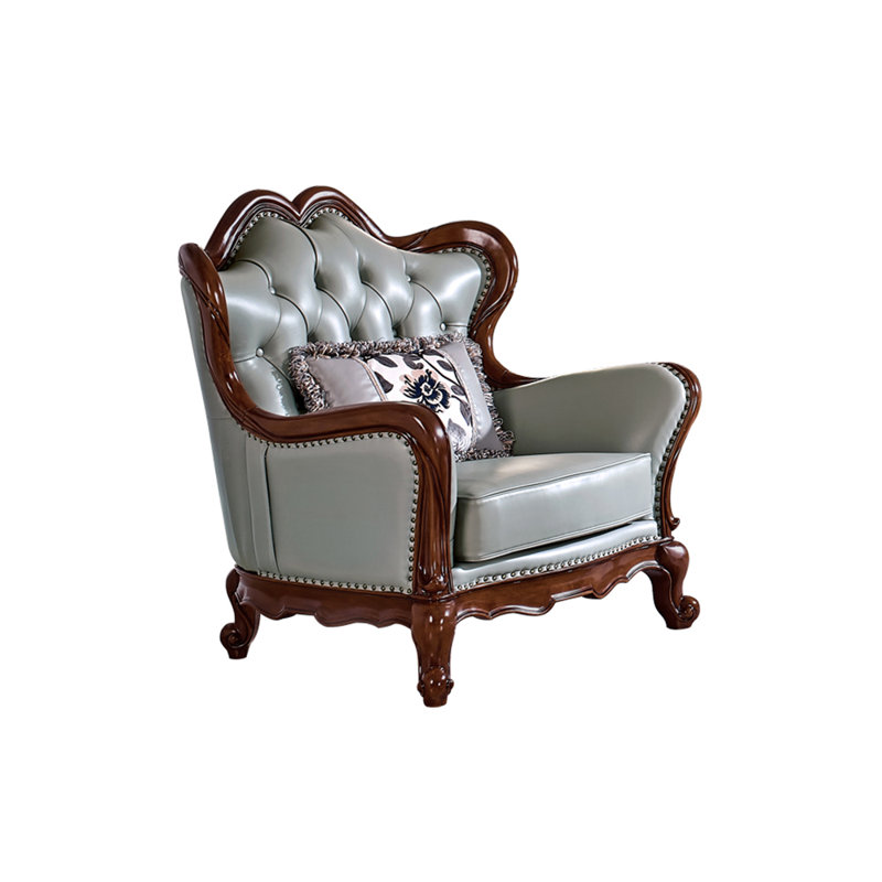 Chaise en cuir massif de style européen