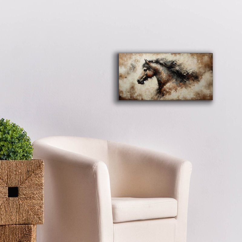  «Brown Horse» par Rich Monet, art mural sur toile, 24 po x 12 po