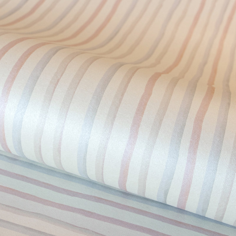 Great Kids Collection Smooth Glitter Stripes Wallpaper Roll, Pearl