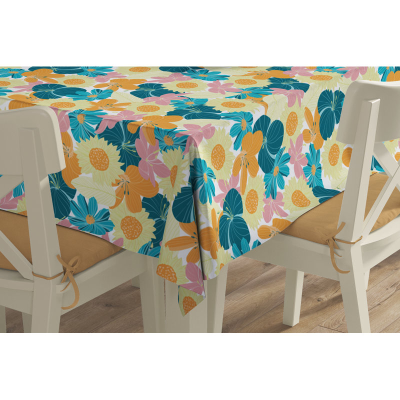 Nappe Sonia, L 144 po x l 60 po, Bleu / rose / orange / jaune / blanc