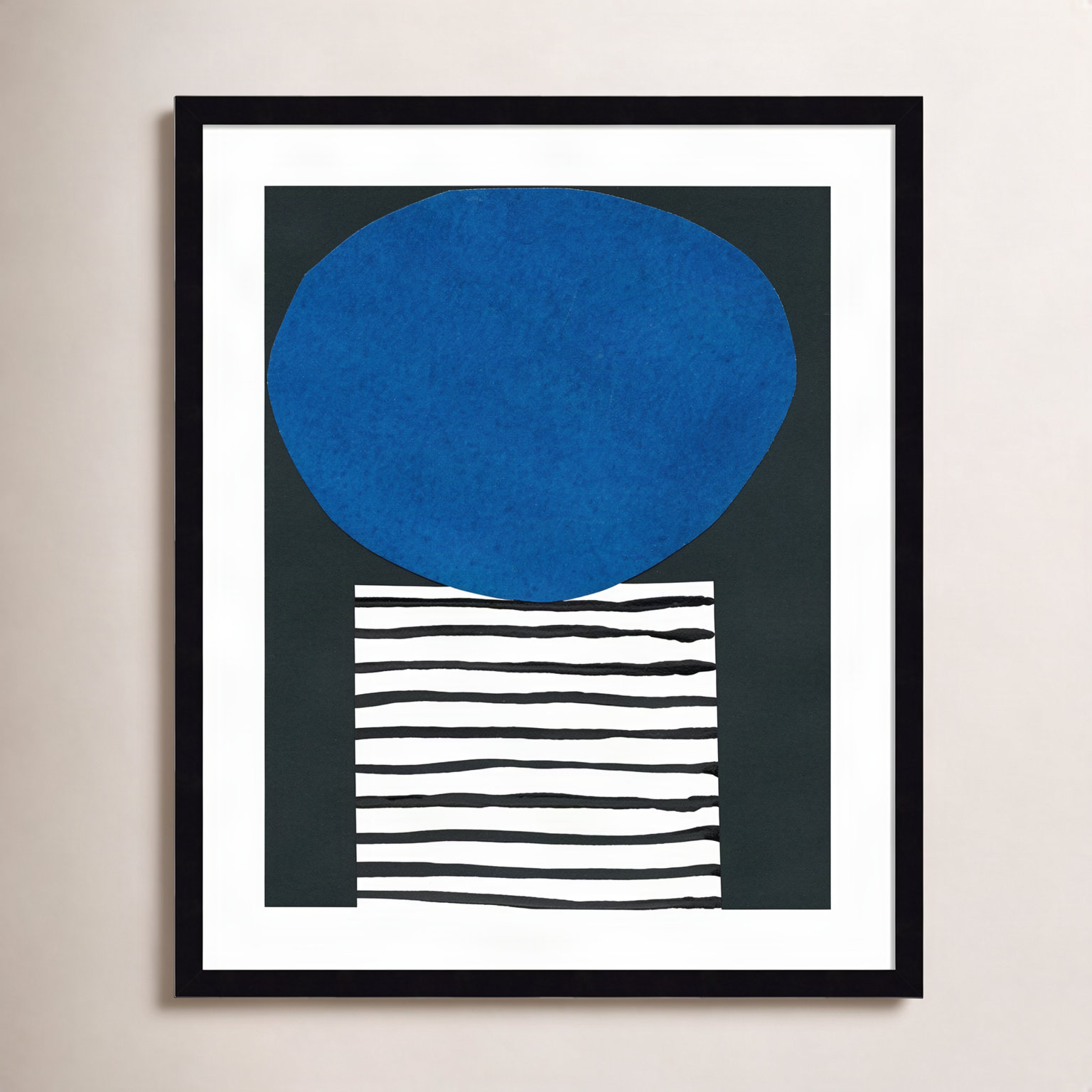 Zaley "Memphis in Blue V" Print, Black, 25" H x 21" W x 1" D