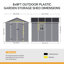 Grey Plastic Outdoor Storage Shed