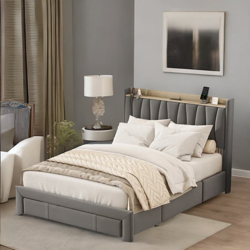 Bed Frame Without Mattress, Gray