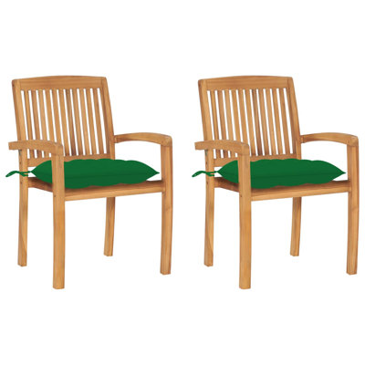 Chaise de patio en teck avec coussins