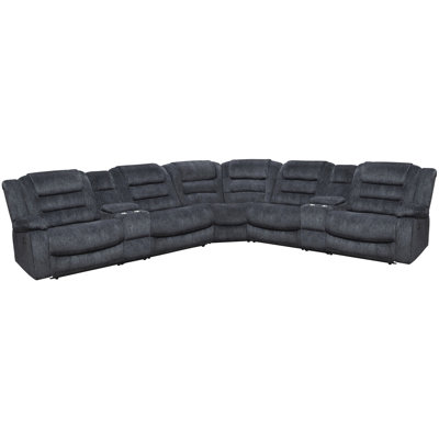 7 Piece Modular Reclining Sectional And Entertainment Console