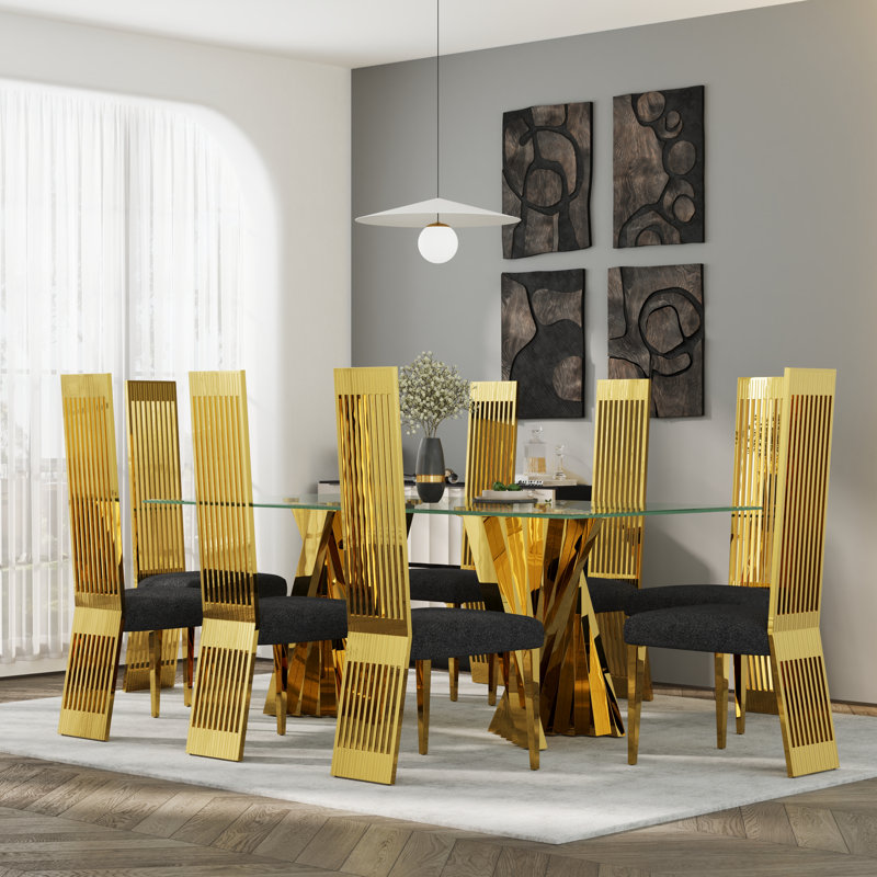 Ensemble de 8 chaises de salle à manger Luxury