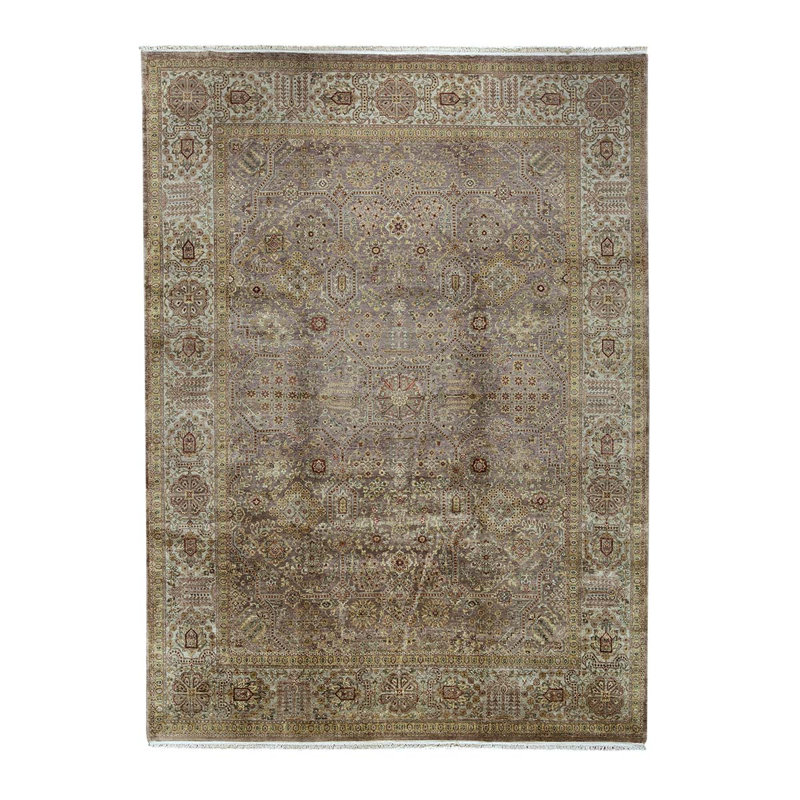 Tapis brun / gris noué à la main