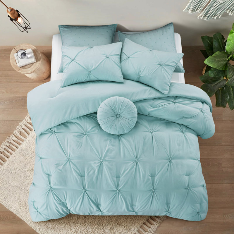  Comforter Set, Queen Comforter + 6 Additional Pieces, Beige