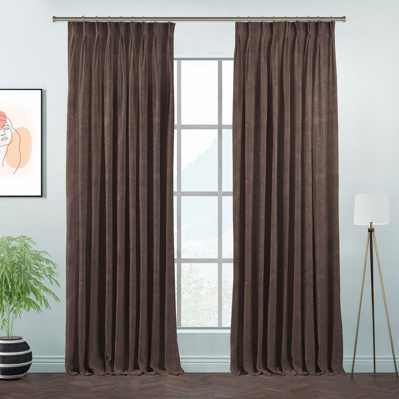 Room Darkening Single Curtain Panel, Antique Brass, 190 W x 145 D cm