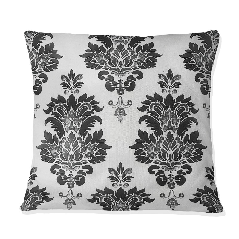 Coussin décoratif damassé Elegance II - Glam, H 18 po x H 18 po