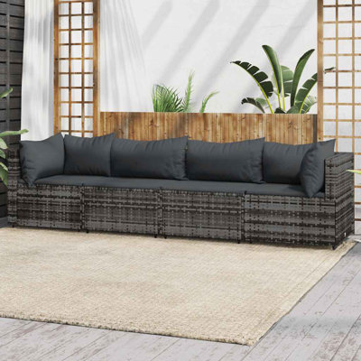 Outdoor Wicker Patio Sofa with Cushions by Latitude Run