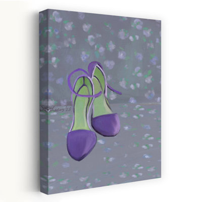 Purple Floral Shoes Delicate Elegant Vibrant Lavender Violet Spring Wall Art Print