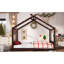 Lit de maison avec lattes de soutien, structure de lit de maison en bois massif, pas de sommier tapissier et structure d'ouverture-403174925-403174924