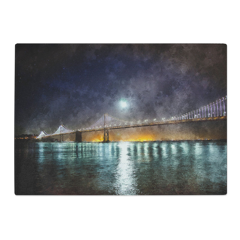 Tempered Glass the San Francisco Oakland Bay Bridge Chopping Board, 28.5 cm x 39 cm