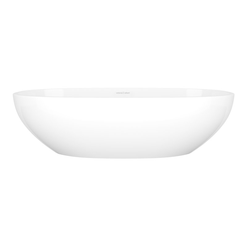 Barcelona 64 Oval 25" Vessel Lavatory Bathroom Sink with Overflow, Gloss White