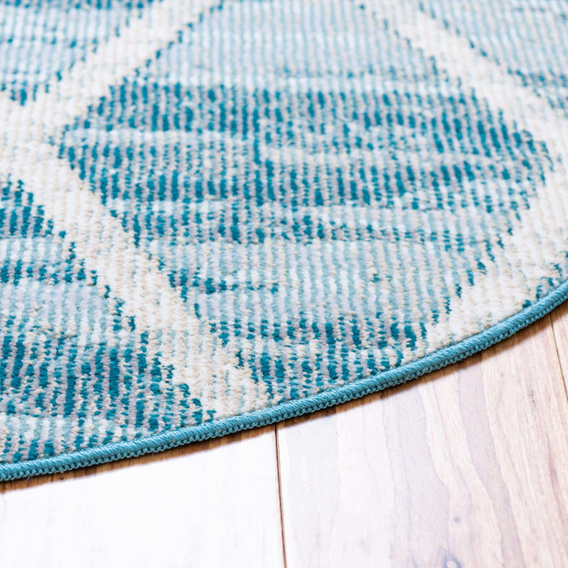 Geometric Indoor Rug, Round 7'