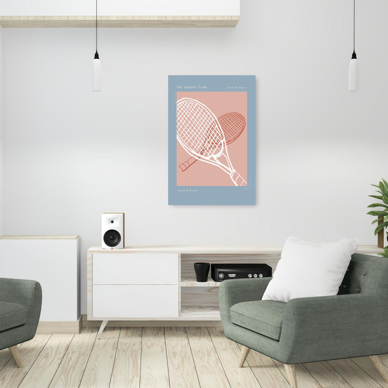 «Racquet Rendezvous Abstract Retro Summer Summer Architecture», reproduction d'art murale, 36" H x 24" W